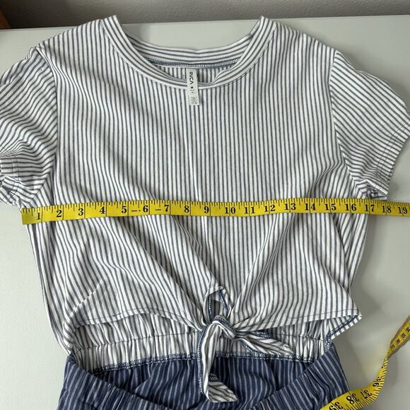 RVCA Dress Womens Medium Blue Fade Out Striped Preppy Coastal - Picture 9 of 11